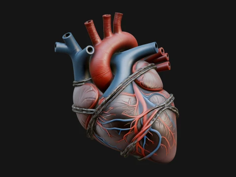 Anatomical Human Heart Model Design 4 - 3D Print Model 3D Print Model