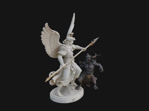 Archangel Michael Warrior Statue Design 15 - 3D Print Model 3D Print Model