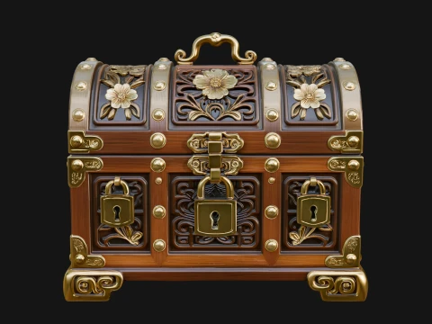 Treasure Chest Model Design 2 - 3D Print Model 3D Print Model