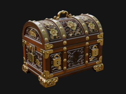 Treasure Chest Model Design 2 - 3D Print Model 3D Print Model