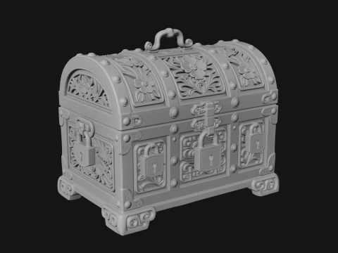 Treasure Chest Model Design 2 - 3D Print Model 3D Print Model