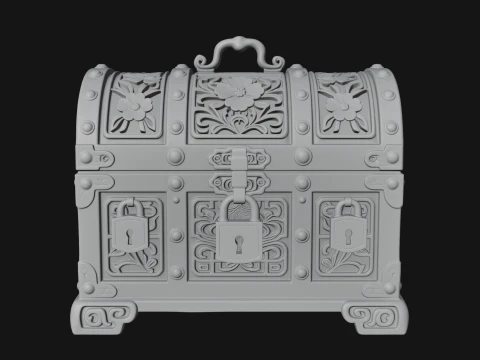 Treasure Chest Model Design 2 - 3D Print Model 3D Print Model
