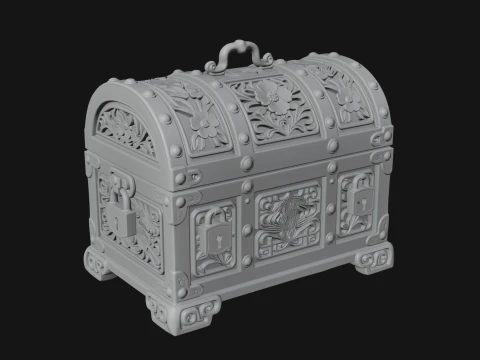 Treasure Chest Model Design 2 - 3D Print Model 3D Print Model
