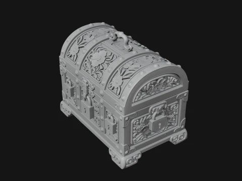Treasure Chest Model Design 2 - 3D Print Model 3D Print Model
