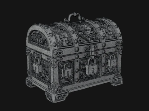 Treasure Chest Model Design 2 - 3D Print Model 3D Print Model