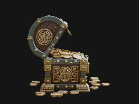 Treasure Chest Model Design 4 - 3D Print Model 3D Print Model