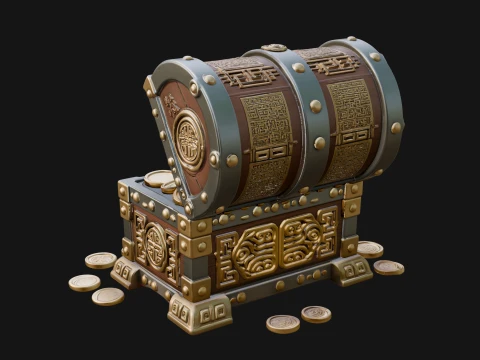 Treasure Chest Model Design 4 - 3D Print Model 3D Print Model