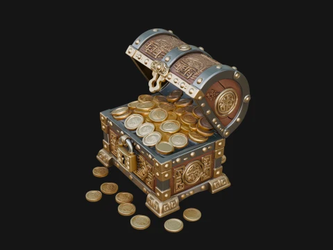 Treasure Chest Model Design 4 - 3D Print Model 3D Print Model