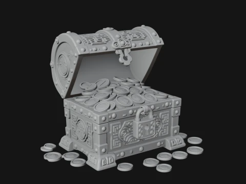 Treasure Chest Model Design 4 - 3D Print Model 3D Print Model