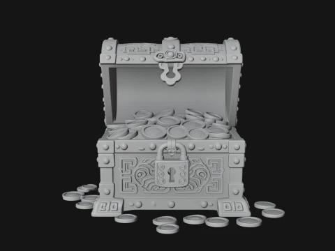 Treasure Chest Model Design 4 - 3D Print Model 3D Print Model