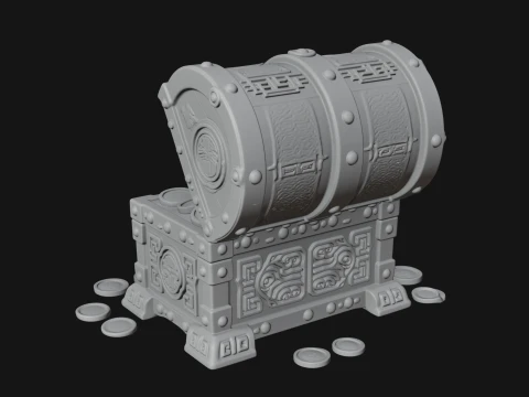 Treasure Chest Model Design 4 - 3D Print Model 3D Print Model