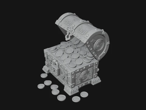 Treasure Chest Model Design 4 - 3D Print Model 3D Print Model