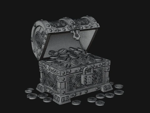 Treasure Chest Model Design 4 - 3D Print Model 3D Print Model