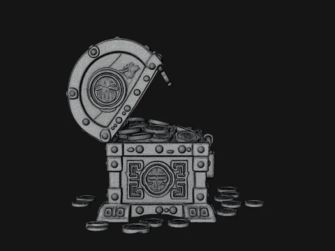 Treasure Chest Model Design 4 - 3D Print Model 3D Print Model