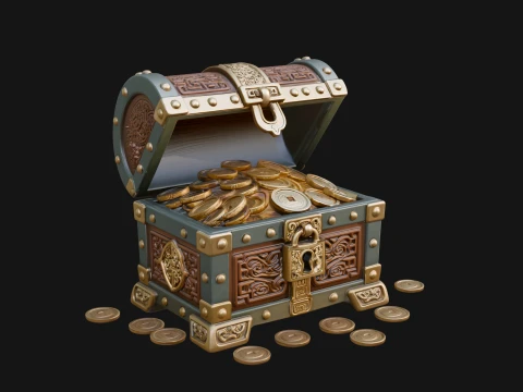 Treasure Chest Model Design 5 - 3D Print Model 3D Print Model