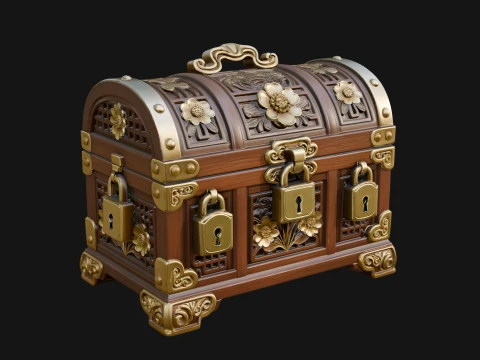 Treasure Chest Model Design 6 - 3D Print Model 3D Print Model