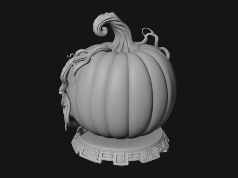 Carved Pumpkin Lantern Statue Design 1 - 3D Print Model 3D Print Model