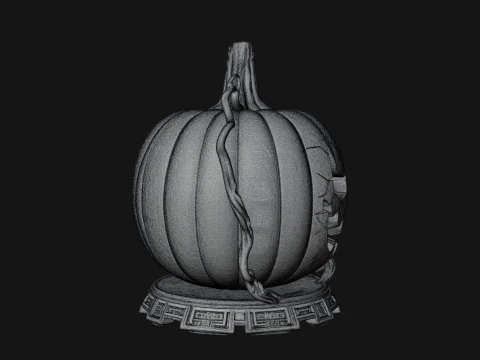 Carved Pumpkin Lantern Statue Design 1 - 3D Print Model 3D Print Model