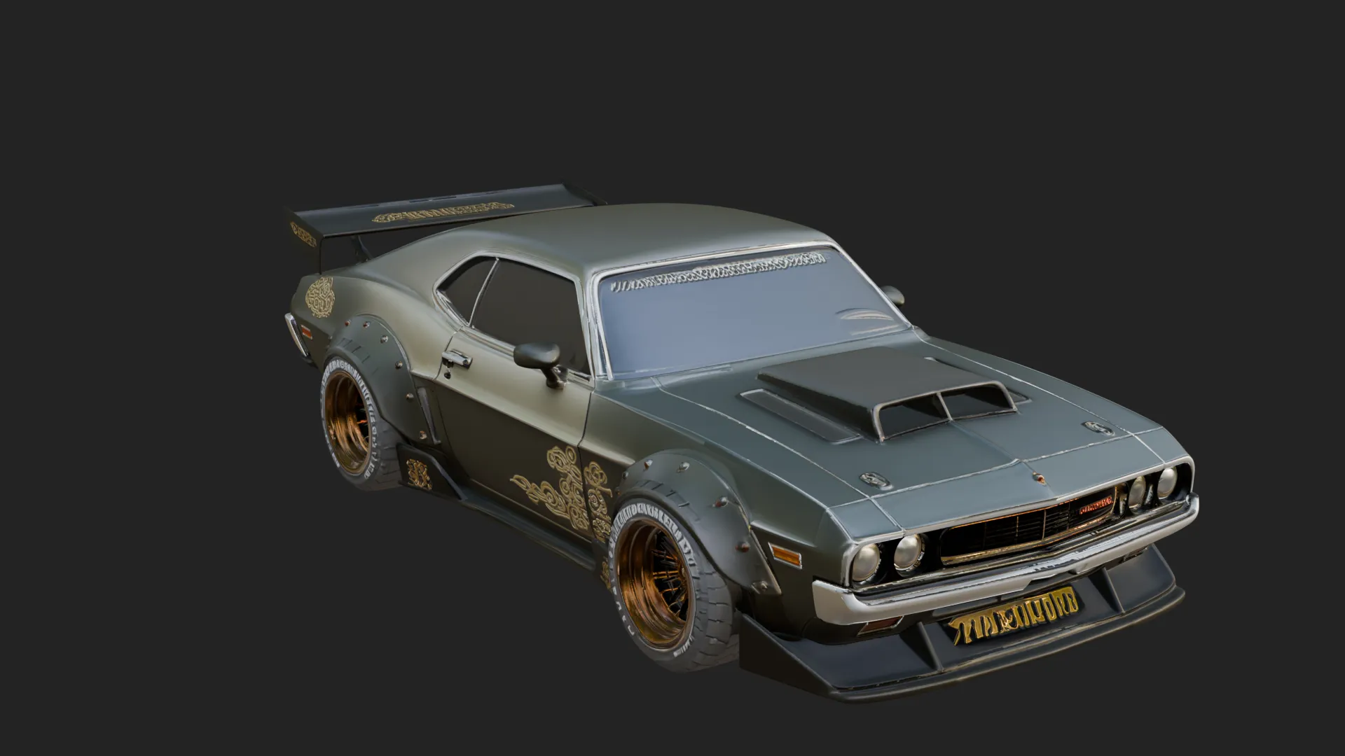 Classic Muscle Car Model Design 5 - 3D Print Model 3D Print Model .c4d .max .obj .3ds .fbx .stl .blend 