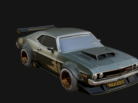 Classic Muscle Car Model Design 5 - 3D Print Model 3D Print Model