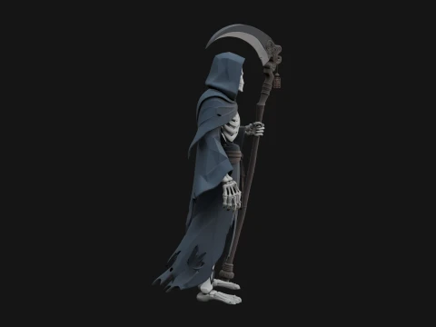 Hooded Skeleton Reaper Statue Design 3 - 3D Print Model 3D Print Model