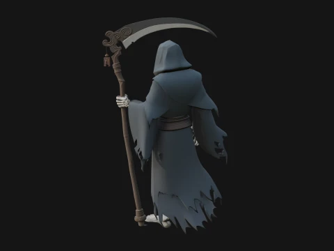 Hooded Skeleton Reaper Statue Design 3 - 3D Print Model 3D Print Model