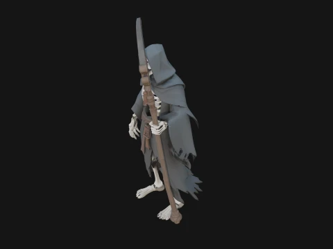 Hooded Skeleton Reaper Statue Design 3 - 3D Print Model 3D Print Model