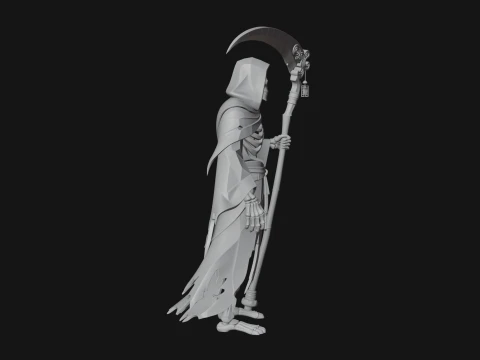 Hooded Skeleton Reaper Statue Design 3 - 3D Print Model 3D Print Model