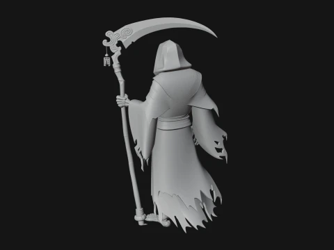 Hooded Skeleton Reaper Statue Design 3 - 3D Print Model 3D Print Model