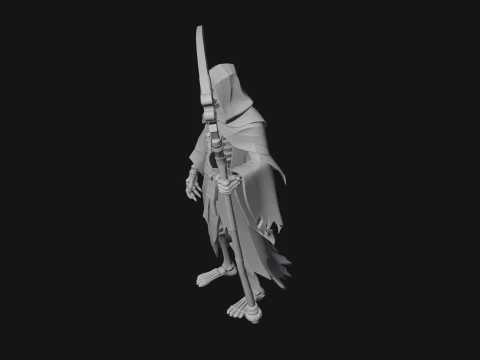 Hooded Skeleton Reaper Statue Design 3 - 3D Print Model 3D Print Model