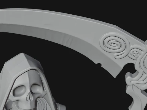 Hooded Skeleton Reaper Statue Design 3 - 3D Print Model 3D Print Model