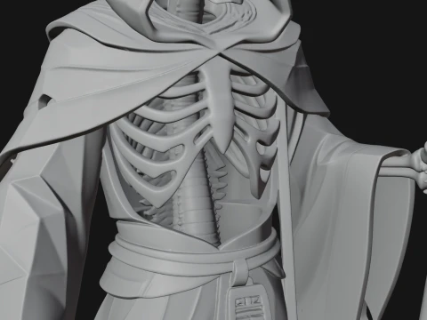 Hooded Skeleton Reaper Statue Design 3 - 3D Print Model 3D Print Model