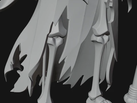 Hooded Skeleton Reaper Statue Design 3 - 3D Print Model 3D Print Model