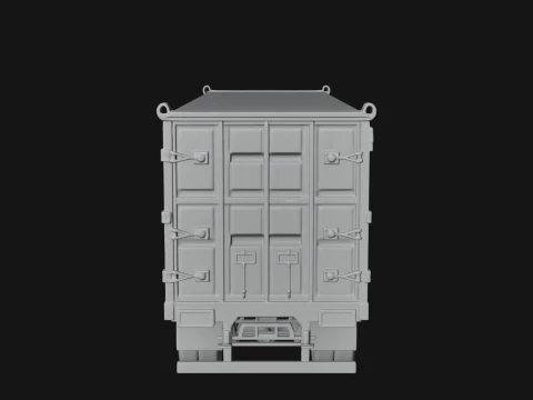 Container Trailer Model Design 1 - 3D Print Model 3D Print Model