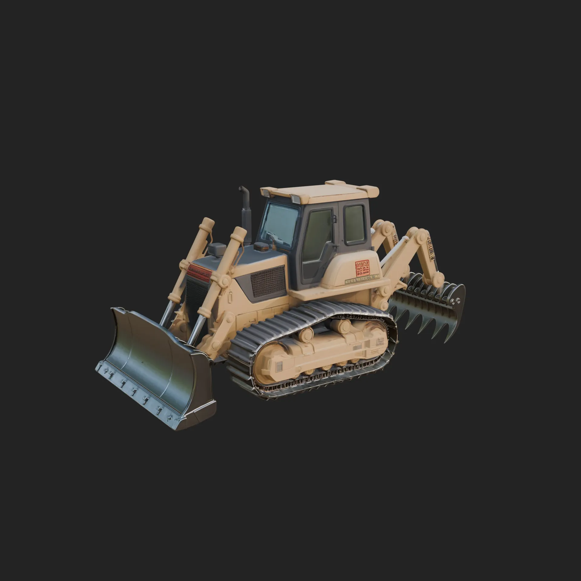 Crawler Bulldozer Model Design 1 - 3D Print Model 3D Print Model .c4d .max .obj .3ds .fbx .stl .blend 
