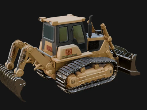 Crawler Bulldozer Model Design 1 - 3D Print Model 3D Print Model