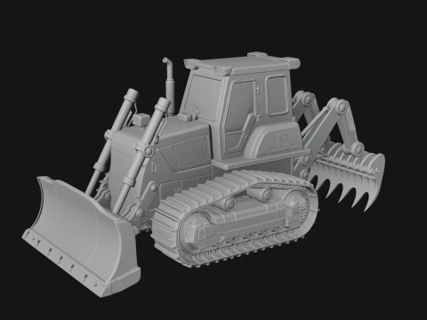 Crawler Bulldozer Model Design 1 - 3D Print Model 3D Print Model