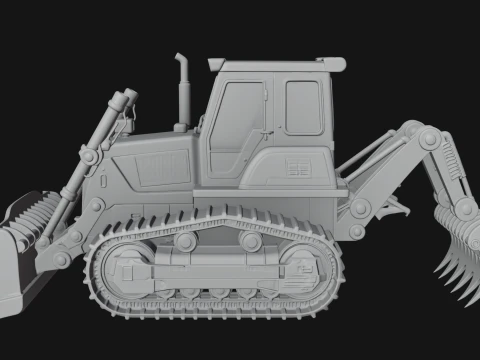 Crawler Bulldozer Model Design 1 - 3D Print Model 3D Print Model
