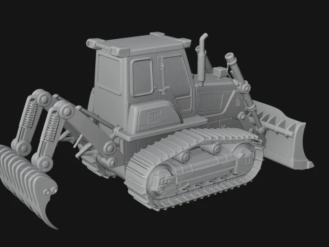 Crawler Bulldozer Model Design 1 - 3D Print Model 3D Print Model