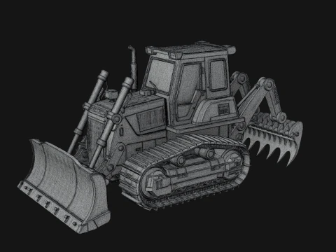 Crawler Bulldozer Model Design 1 - 3D Print Model 3D Print Model