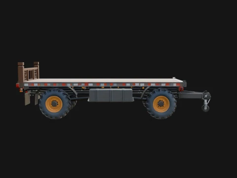 Flatbed Trailer Model Design 1 - 3D Print Model 3D Принт Модель