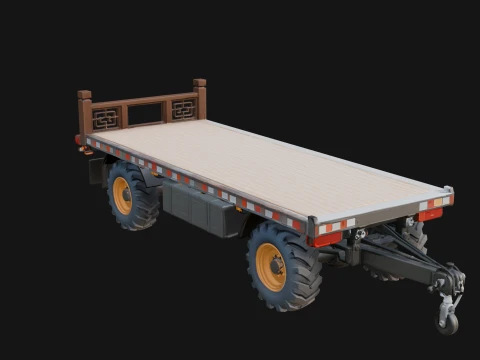 Flatbed Trailer Model Design 1 - 3D Print Model 3D Print Model