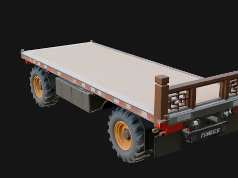 Flatbed Trailer Model Design 1 - 3D Print Model 3D Print Model