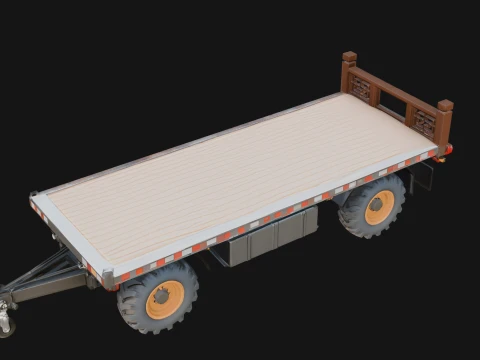 Flatbed Trailer Model Design 1 - 3D Print Model 3D Print Model