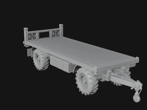 Flatbed Trailer Model Design 1 - 3D Print Model 3D Print Model