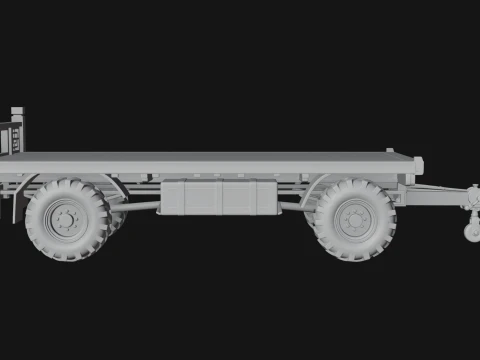 Flatbed Trailer Model Design 1 - 3D Print Model 3D Print Model