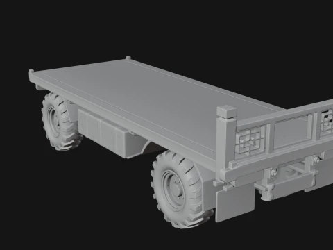 Flatbed Trailer Model Design 1 - 3D Print Model 3D Print Model