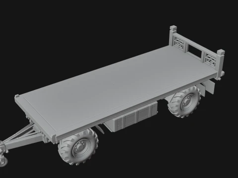 Flatbed Trailer Model Design 1 - 3D Print Model 3D Print Model