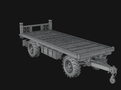 Flatbed Trailer Model Design 1 - 3D Print Model 3D Print Model