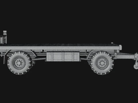 Flatbed Trailer Model Design 1 - 3D Print Model 3D Print Model